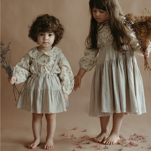 NWT Monbebe Gauzy Cotton Boho Neutral Can Can Wear 2 Ways Skirt Dress in Gray S - Picture 3 of 16